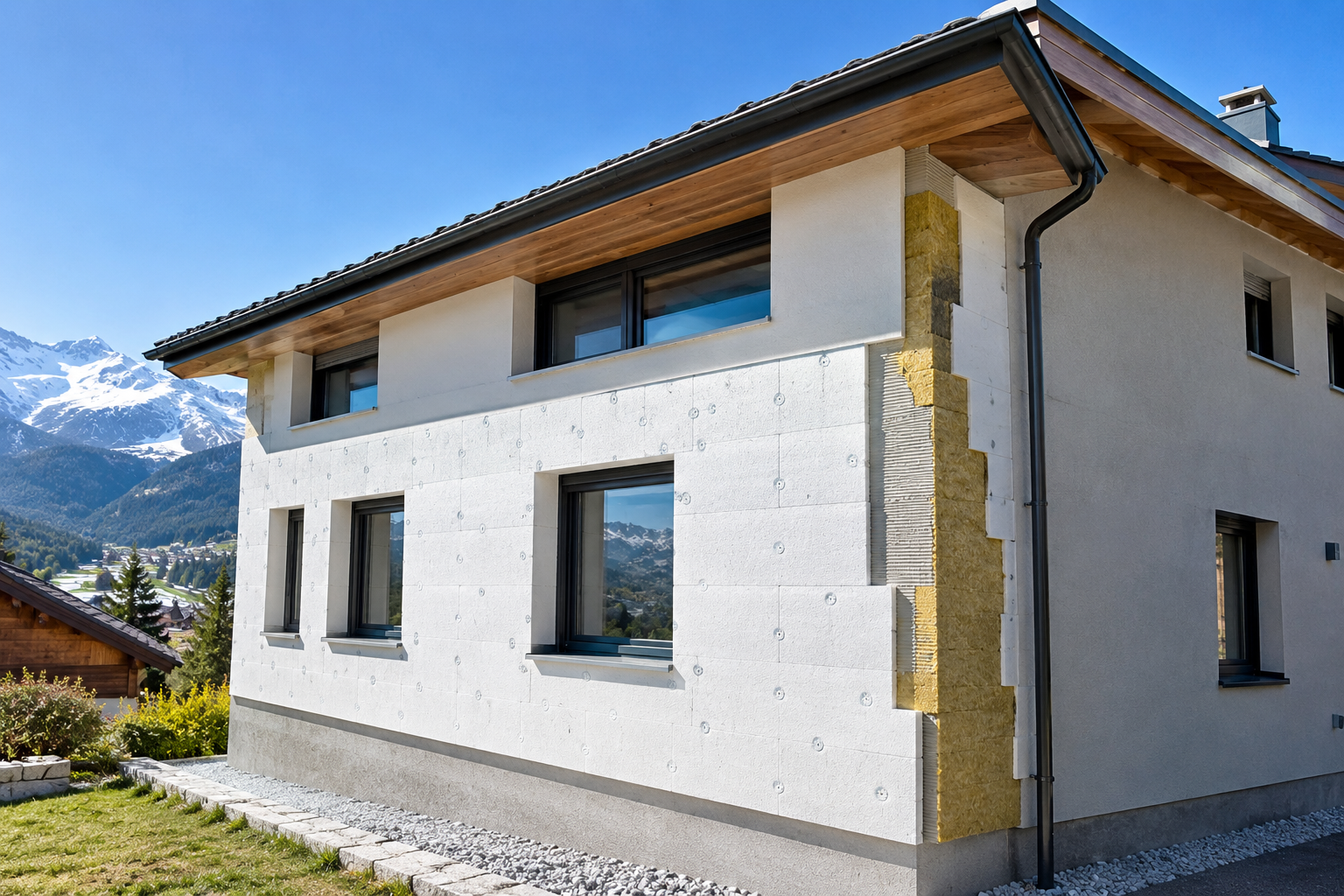 Réalisation de façade par GF Peinture en Valais